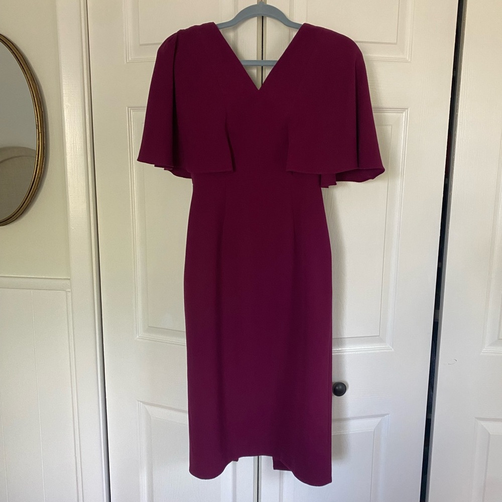 Dress the Population Louisa Butterfly Sleeve Cocktail Dress in Magenta - XS